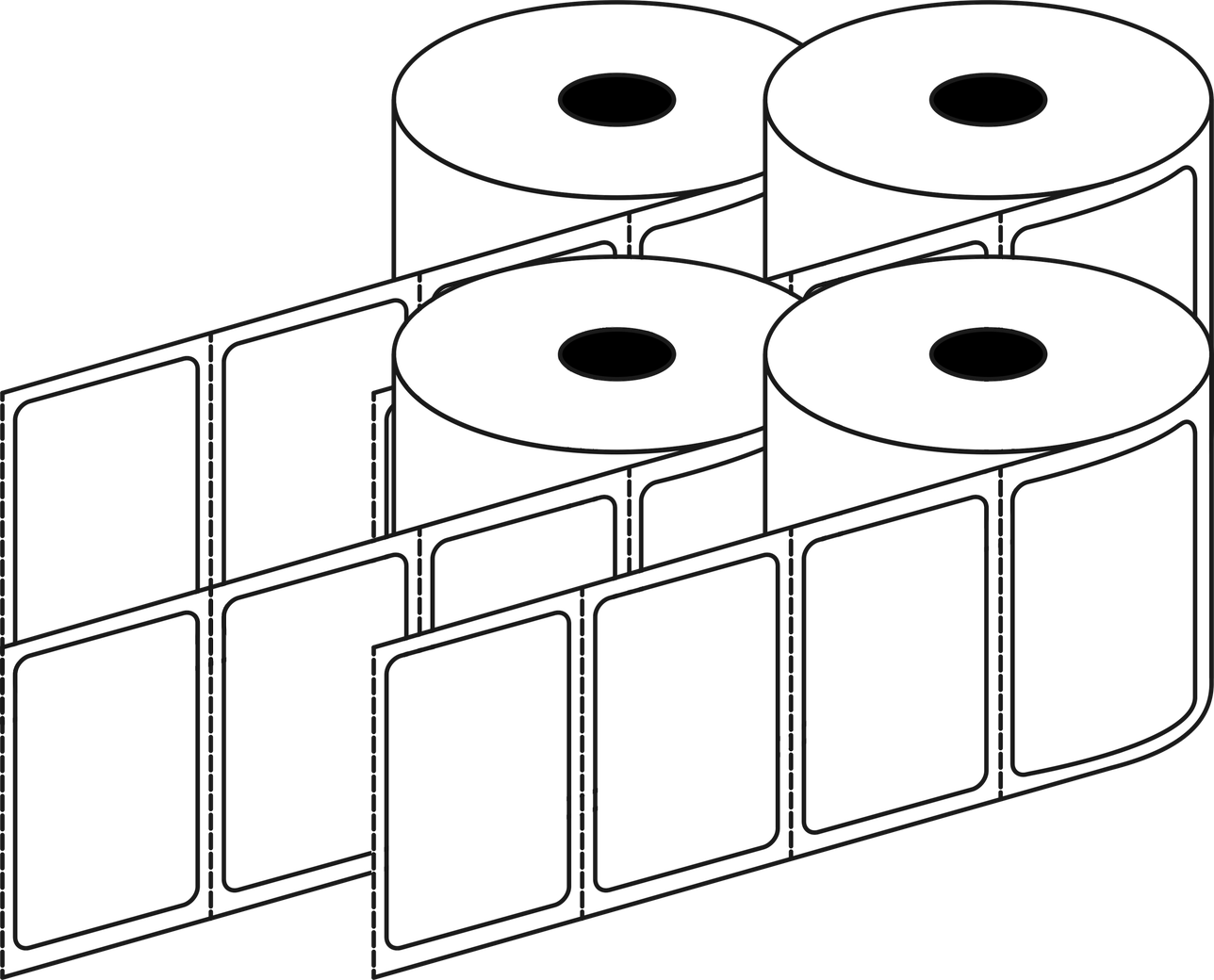 Direct Thermal 40x25mm 1 Across Matt Labels 25mm Core, 2500/Roll, 20 Rolls/Carton, Permanent — Carton (20 rolls)