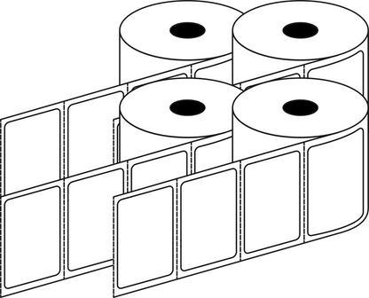 Direct Thermal 40x25mm 1 Across Matt Labels 25mm Core, 2500/Roll, 20 Rolls/Carton, Permanent — Carton (20 rolls)