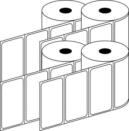 Direct Thermal 51x24mm 1 Across Matt Labels 25mm Core, 2500/Roll, 20 Rolls/Carton, Permanent — Carton (20 rolls)