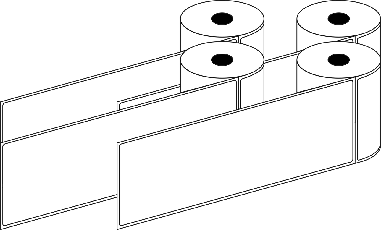 Direct Thermal 70x200mm 1 Across Matt Labels 38mm Core, 325/Roll, 20 Rolls/Carton, Permanent — Carton (20 rolls)