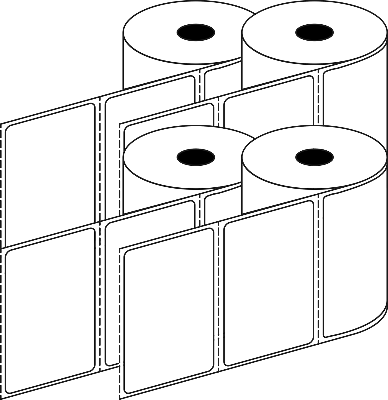 Thermal Transfer 76x48mm 1 Across Matt Labels 25mm Core, 1500/Roll, 20 Rolls/Carton, Permanent — Carton (20 rolls)