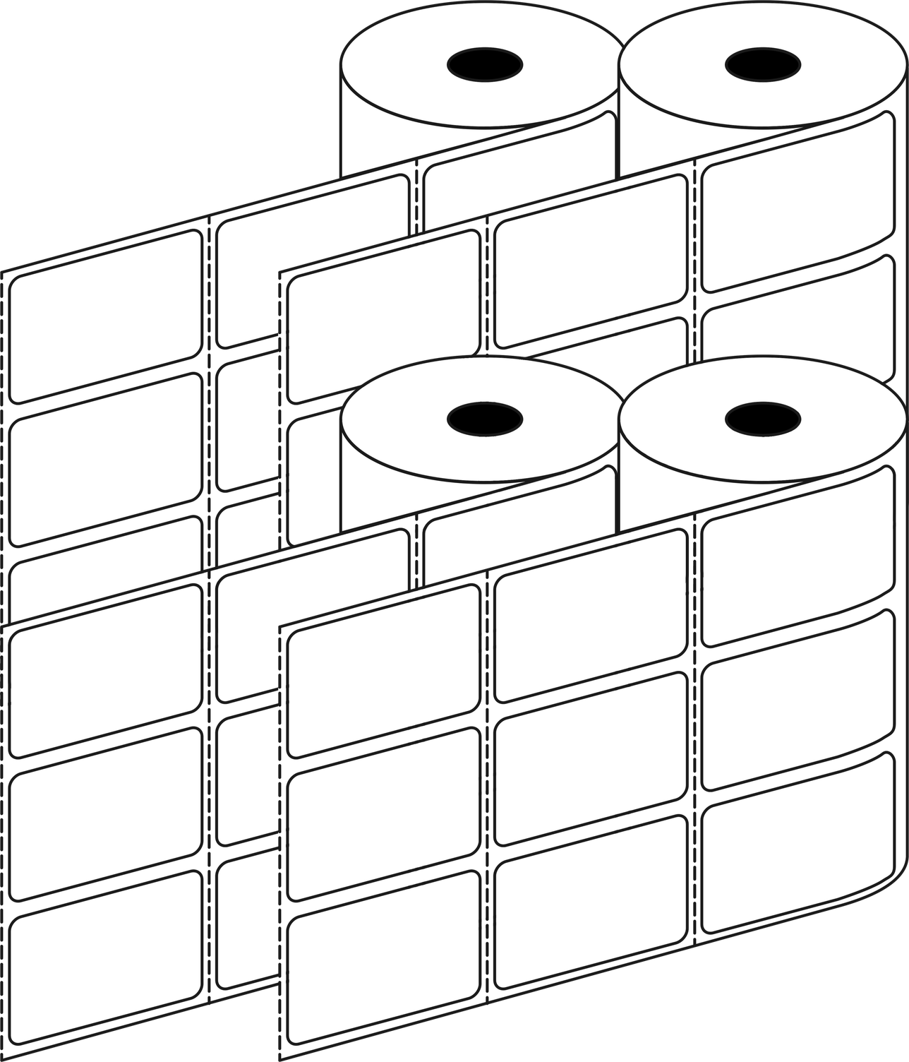 Direct Thermal 33x50mm 3 Across Matt Labels 25mm Core, 3000/Roll, 20 Rolls/Carton, Permanent — Carton (20 rolls)