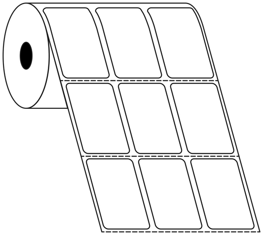 Direct Thermal 33x50mm 3 Across Matt Labels 25mm Core, 3000/Roll, 20 Rolls/Carton, Permanent