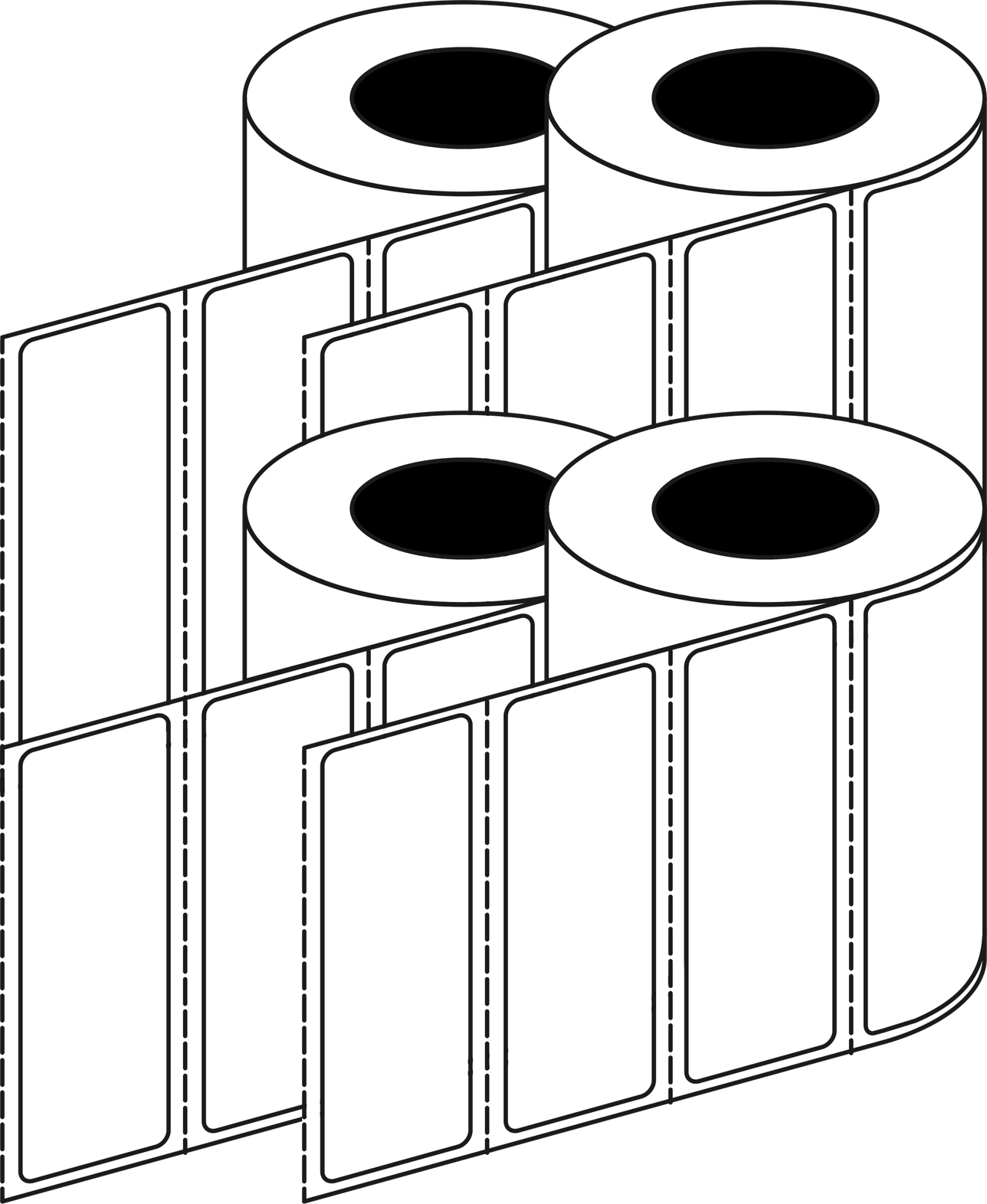 Direct Thermal 101x35mm 1 Across Matt Labels 76mm Core, 4000/Roll, 8 Rolls/Carton, Permanent — Carton (8 rolls)