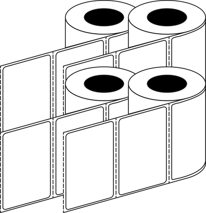 Thermal Transfer 76x48mm 1 Across Matt Labels 76mm Core, 3000/Roll, 8 Rolls/Carton, Permanent — Carton (8 rolls)