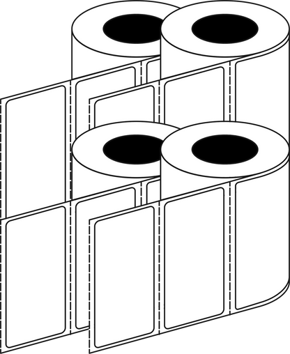 Thermal Transfer 101x48mm 1 Across Gloss Labels 76mm Core, 3000/Roll, 8 Rolls/Carton, Permanent — Carton (8 rolls)