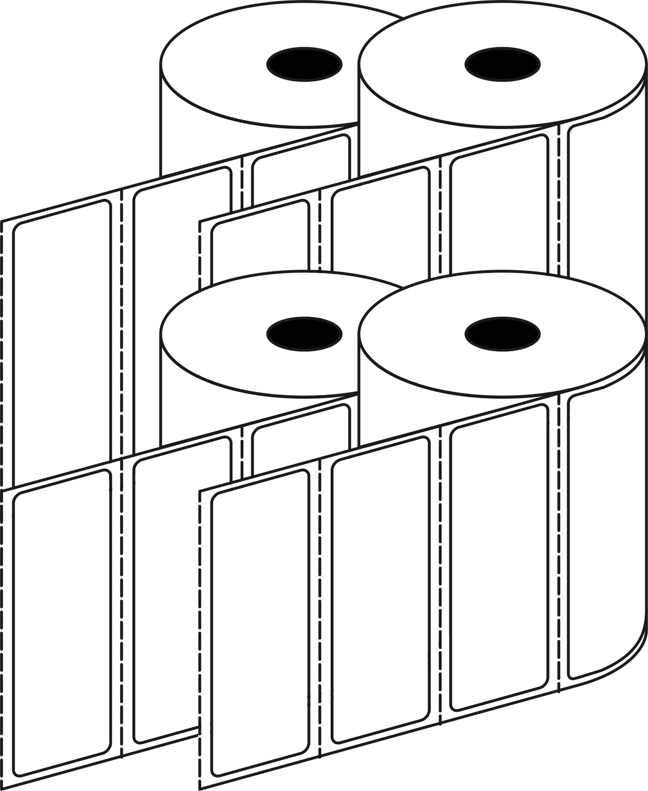 Direct Thermal 101x35mm 1 Across Matt Labels 25mm Core, 2000/Roll, 20 Rolls/Carton, Permanent — Carton (20 rolls)