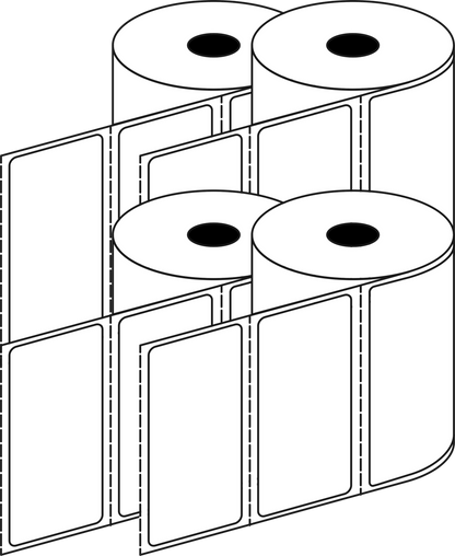 Direct Thermal 101x48mm 1 Across Matt Labels 25mm Core, 1500/Roll, 20 Rolls/Carton, Permanent — Carton (20 rolls)