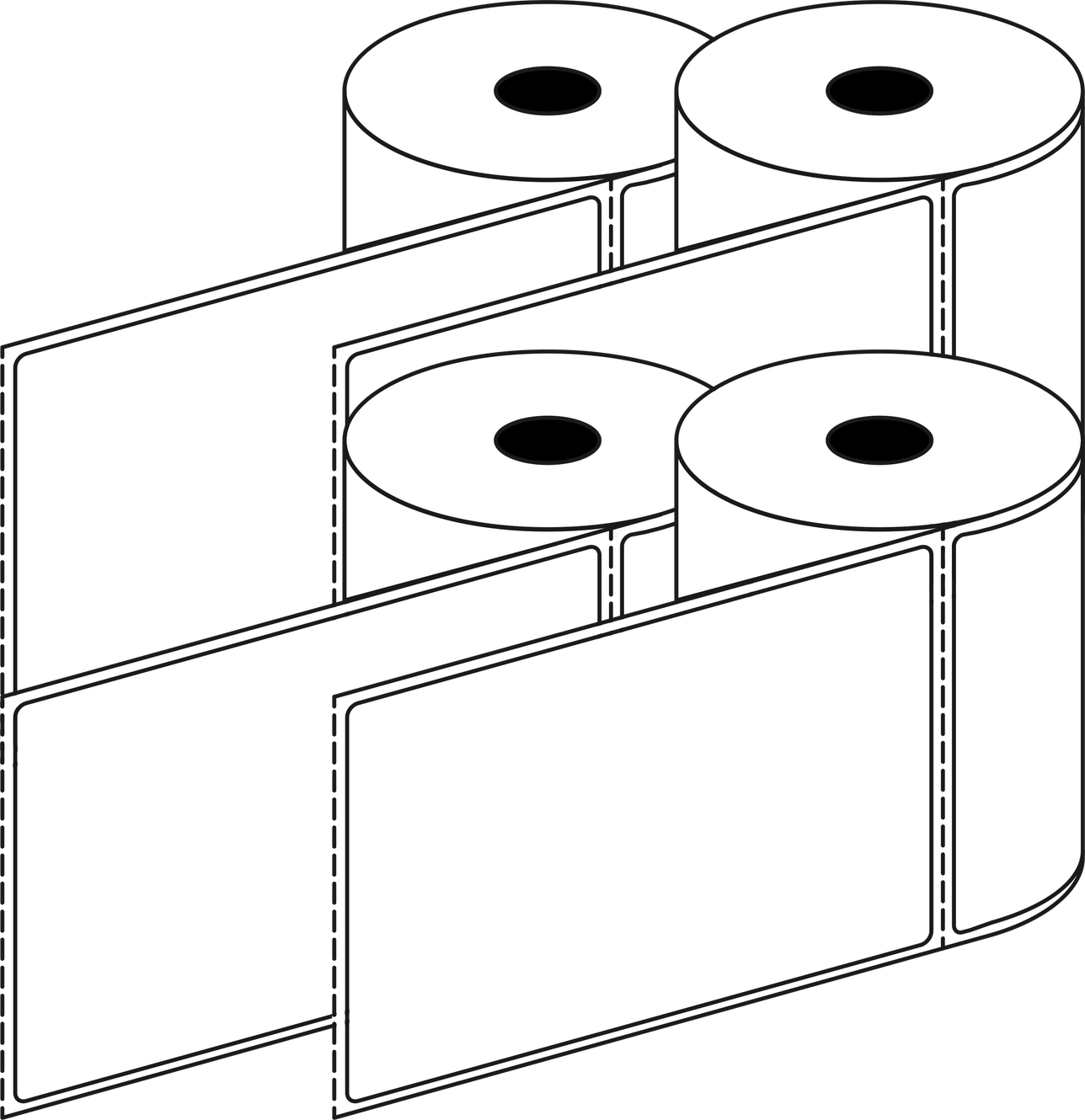 Direct Thermal 101x149mm 1 Across Matt Labels 25mm Core, 500/Roll, 20 Rolls/Carton, Permanent — Carton (20 rolls)
