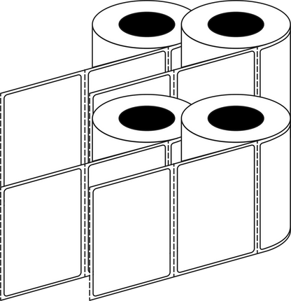 Thermal Transfer 101x73mm 1 Across Gloss Labels 76mm Core, 2000/Roll, 8 Rolls/Carton, Permanent — Carton (8 rolls)