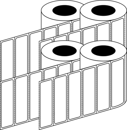 Thermal Transfer 89x24mm 1 Across Matt Labels 76mm Core, 5000/Roll, 8 Rolls/Carton, Permanent — Carton (8 rolls)