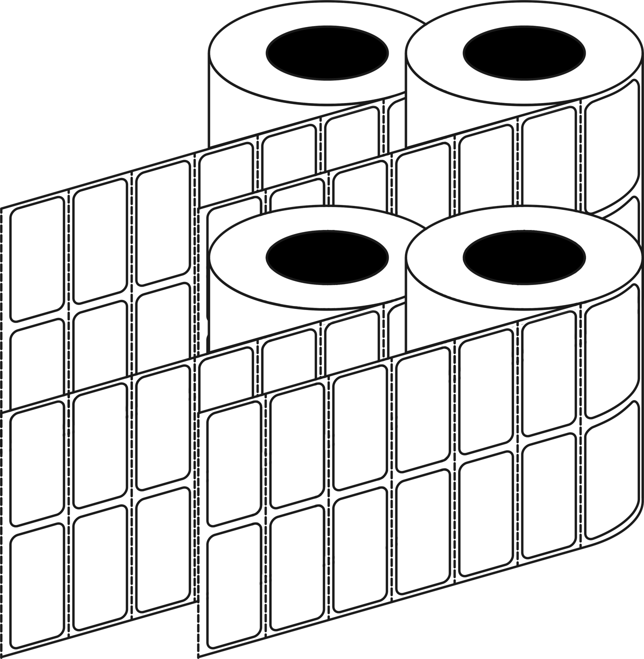 Thermal Transfer 38x18mm 2 Across Matt Labels 76mm Core, 7,000/Roll, 8 Rolls/Carton, Permanent — Carton (8 rolls)