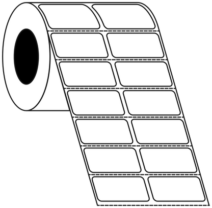 Thermal Transfer 38x18mm 2 Across Matt Labels 76mm Core, 7,000/Roll, 8 Rolls/Carton, Permanent
