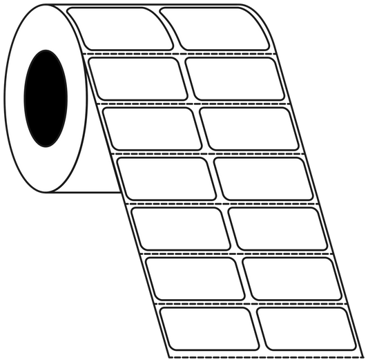 Thermal Transfer 38x18mm 2 Across Matt Labels 76mm Core, 7,000/Roll, 8 Rolls/Carton, Permanent