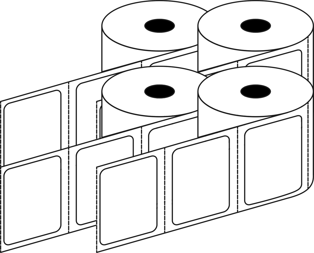 Thermal Transfer 40x30mm 1 Across Matt Labels 25mm Core, 1250/Roll, 20 Rolls/Carton, Permanent — Carton (20 rolls)