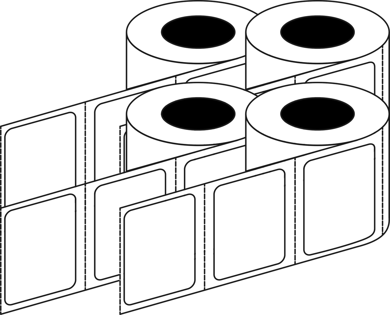 Thermal Transfer 40x30mm 1 Across Matt Labels 76mm Core, 5000/Roll, 8 Rolls/Carton, Permanent — Carton (8 rolls)