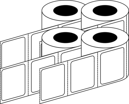 Thermal Transfer 40x30mm 1 Across Matt Labels 76mm Core, 5000/Roll, 8 Rolls/Carton, Permanent — Carton (8 rolls)