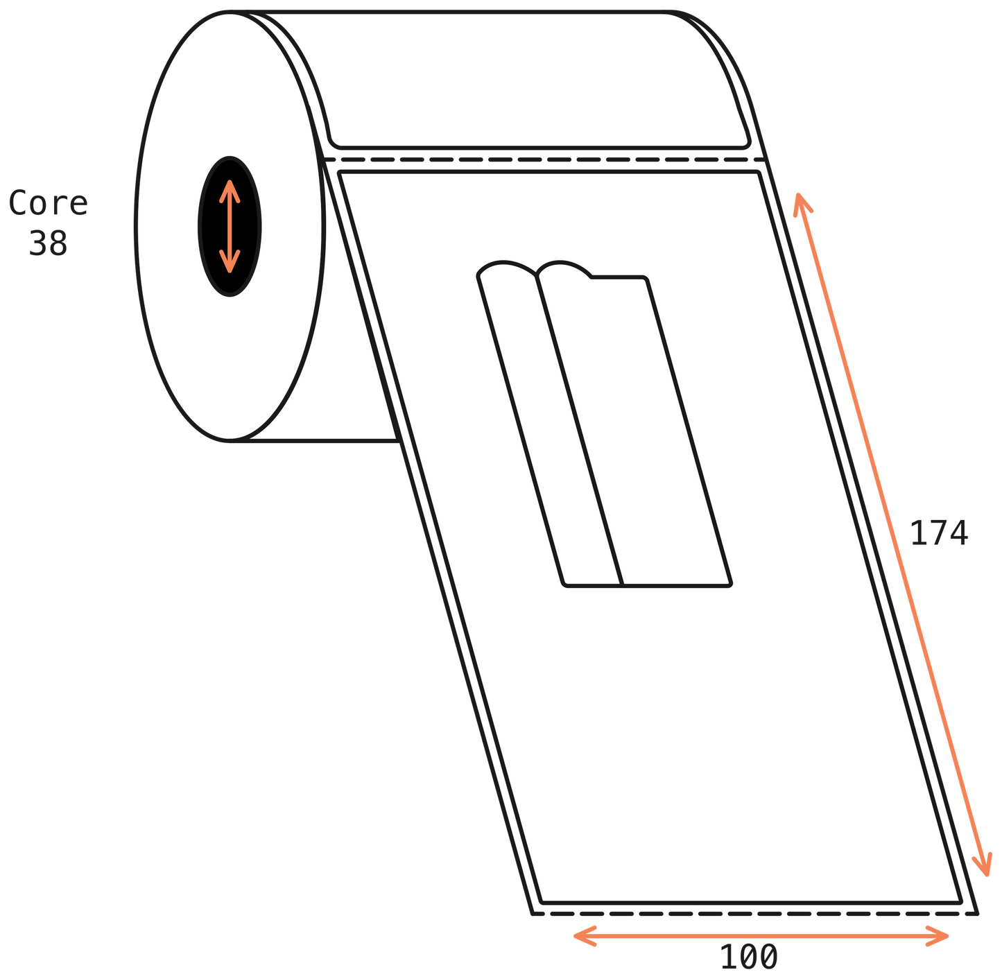 Direct Thermal PBT Courier 100x174mm Matt Labels 38mm Core, 300/Roll, 12 Rolls/Carton, Permanent