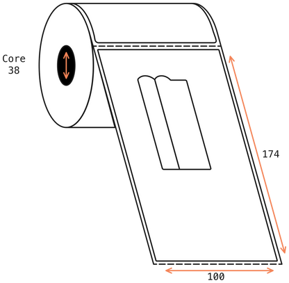 Direct Thermal PBT Courier 100x174mm Matt Labels 38mm Core, 300/Roll, 12 Rolls/Carton, Permanent