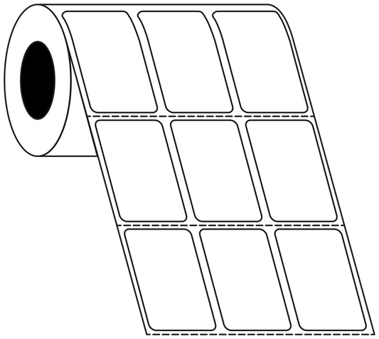 Direct Thermal 33x50mm 3 Across Matt Labels 76mm Core, 6000/Roll, 8 Rolls/Carton, Permanent
