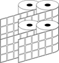 Direct Thermal Toniq Space POS 30x25mm Matt 3 Across 40mm Core, 5001/Roll, 8 Rolls/Carton, Removable — Carton (8 rolls)