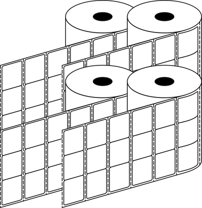 Direct Thermal Lots/Lockie Join POS 30x25mm Matt 3 Across 40mm Core, 5001/Roll, 8 Rolls/Carton, Removable — Carton (8 rolls)