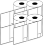 Direct Thermal 3-Part Blank 73x60mm Matt Dispensary Labels 38mm Core, 1000/Roll, 8 Rolls/Carton, Removable — Carton (8 rolls)