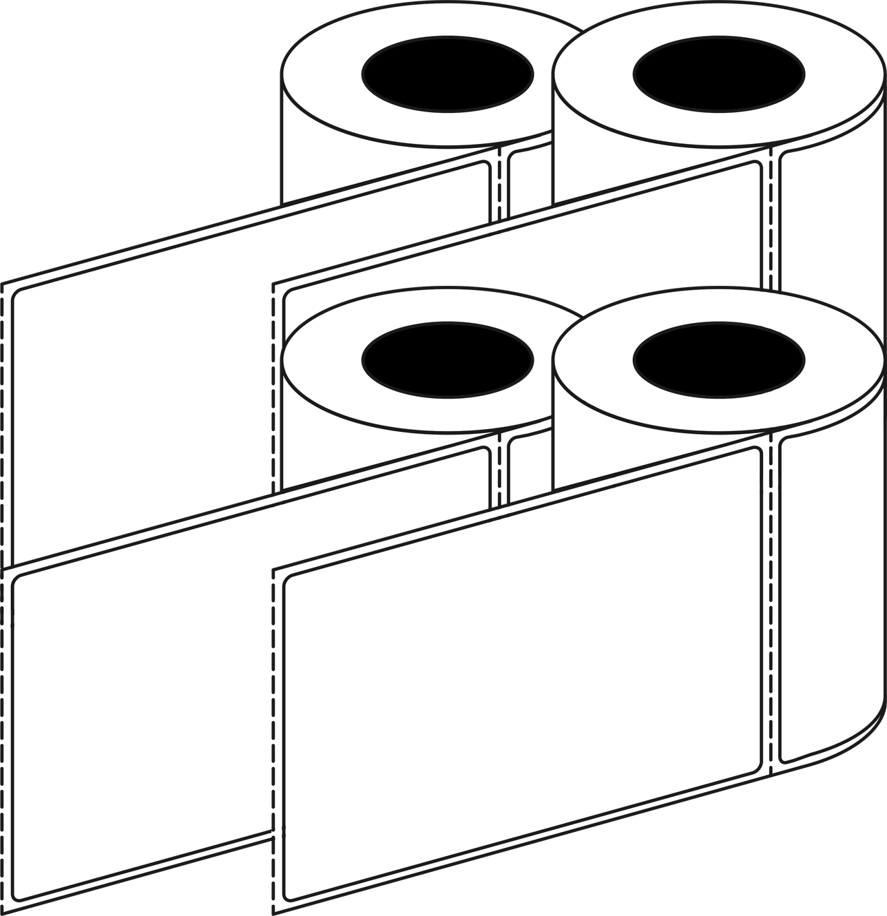 Direct Thermal 101x149mm 1 Across Matt Labels 76mm Core, 1000/Roll, 8 Rolls/Carton, Permanent — Carton (8 rolls)
