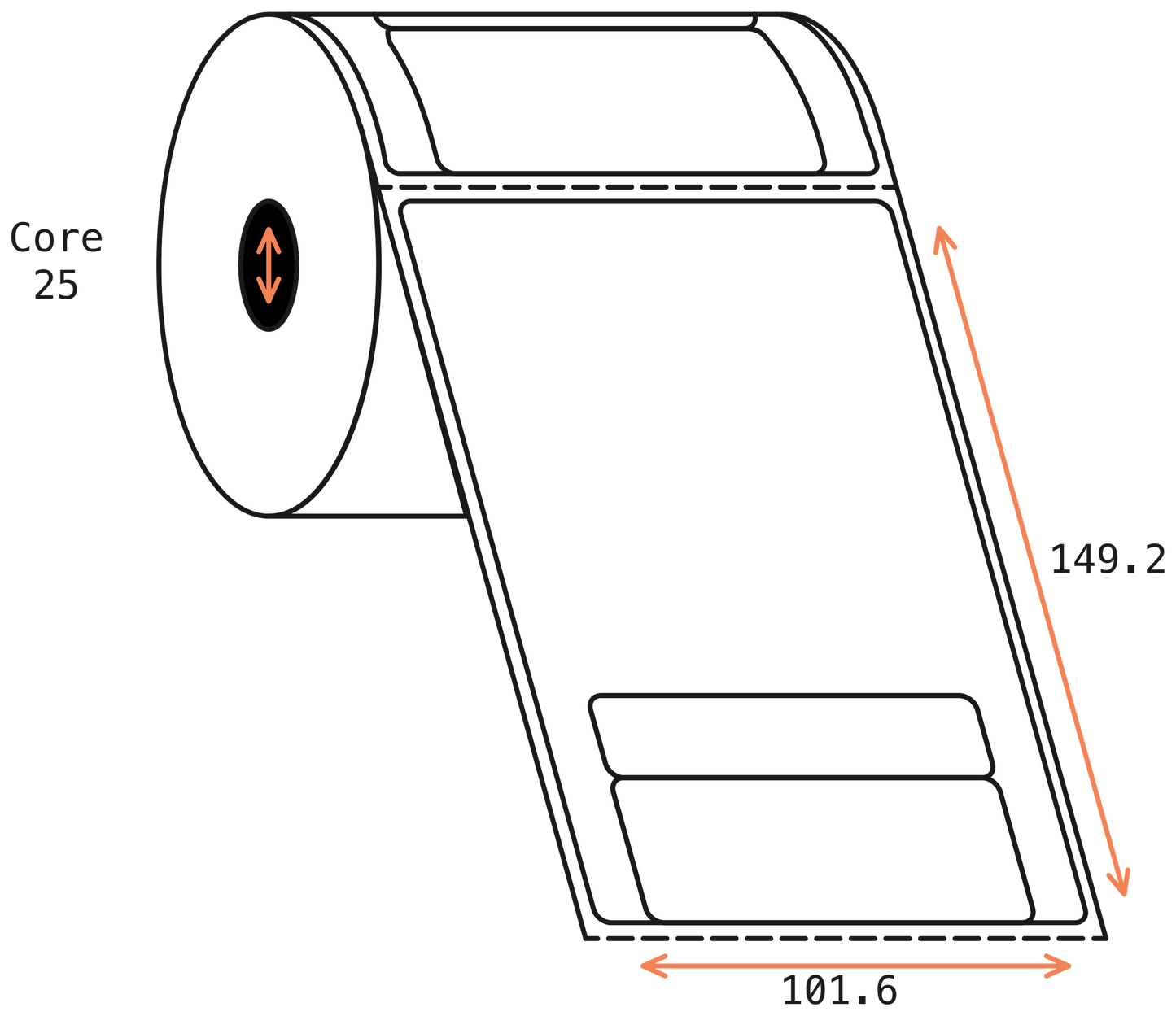 Direct Thermal Courier Post 101x149mm Matt Labels 25mm Core, 250/Roll, 30 Rolls/Carton, Permanent