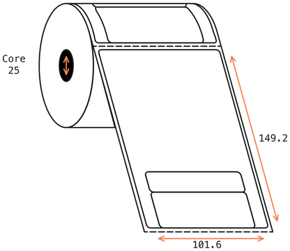 Direct Thermal Courier Post 101x149mm Matt Labels 25mm Core, 250/Roll, 30 Rolls/Carton, Permanent