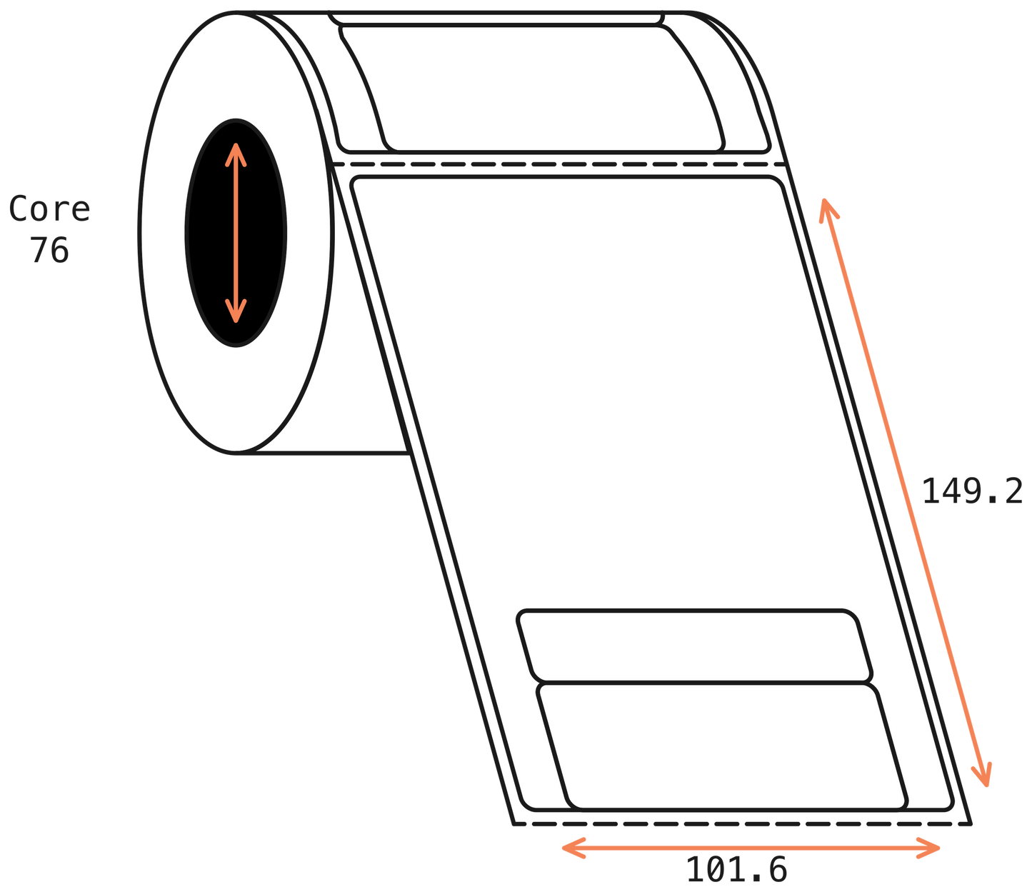 Direct Thermal Courier Post 101x149mm Matt Labels 76mm Core, 500/Roll, 16 Rolls/Carton, Permanent