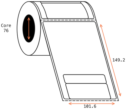 Direct Thermal Courier Post 101x149mm Matt Labels 76mm Core, 500/Roll, 16 Rolls/Carton, Permanent
