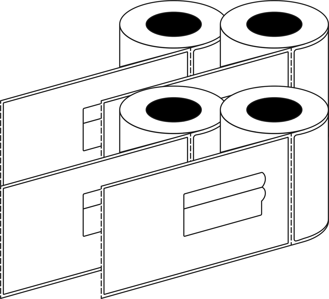 Direct Thermal PBT Courier 100x174mm Matt Labels 76mm Core, 750/Roll, 8 Rolls/Carton, Permanent — Carton (8 rolls)