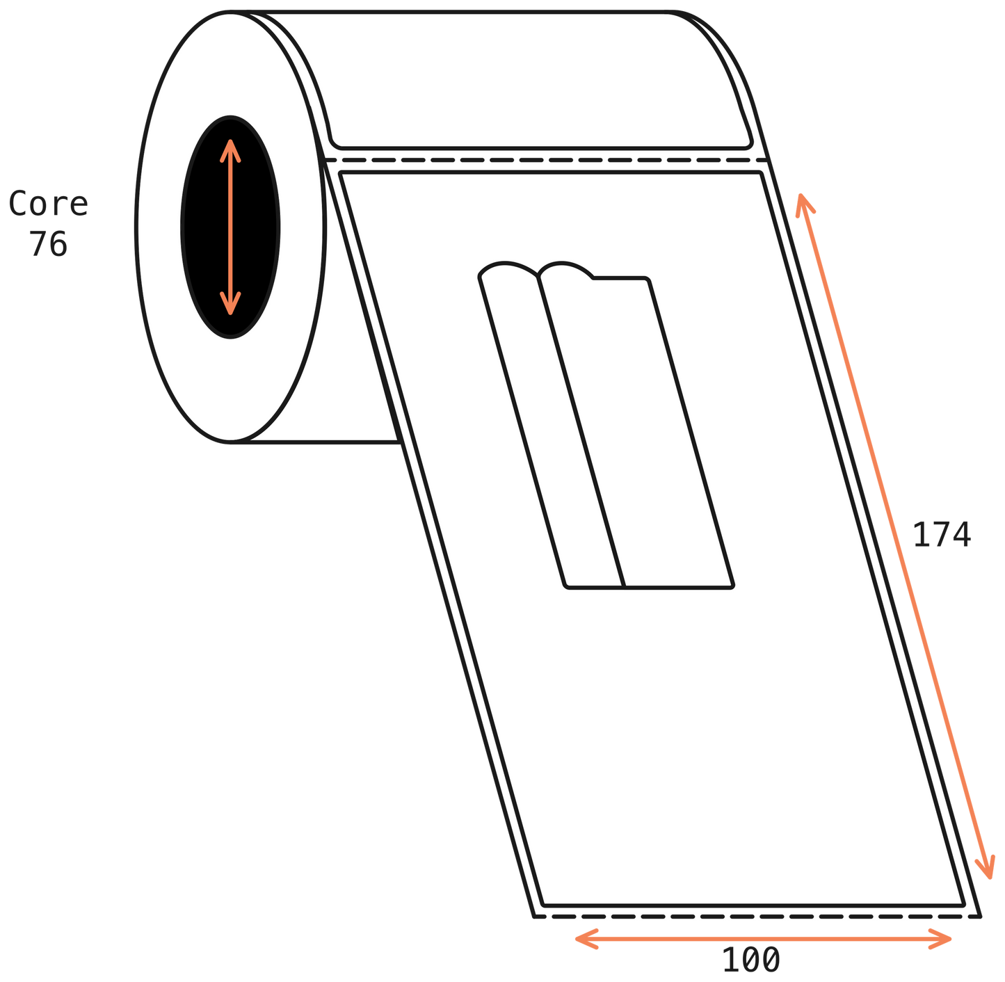 Direct Thermal PBT Courier 100x174mm Matt Labels 76mm Core, 750/Roll, 8 Rolls/Carton, Permanent