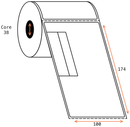 Direct Thermal GoSweetSpot 100x173mm Matt Labels 38mm Core, 350/Roll, 15 Rolls/Carton, Permanent
