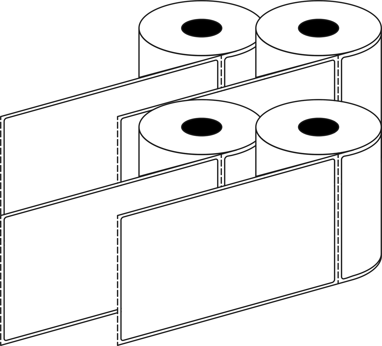 Direct Thermal Courier Post Non Facecut 100x174mm Matt Labels 38mm Core, 300/Roll, 24 Rolls/Carton, Permanent — Carton (24 rolls)