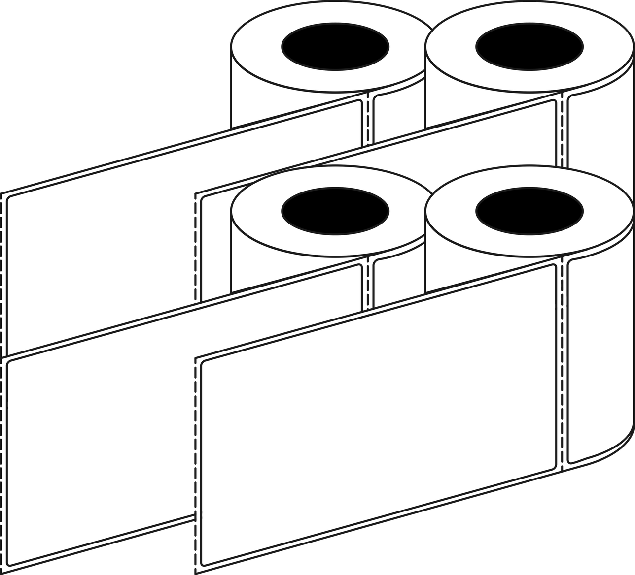 Direct Thermal Courier Post Non Facecut 100x174mm Matt Labels 76mm Core, 750/Roll, 10 Rolls/Carton, Permanent — Carton (10 rolls)
