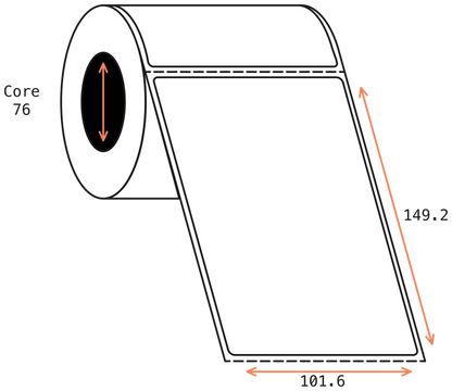 Direct Thermal Mainfreight1000 101x149mm Matt Labels 76mm Core, 1000/Roll, 8 Rolls/Carton, Permanent