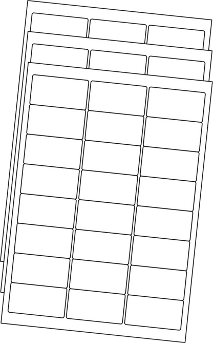 Allmark A4 Laser Border 24UP 64x33.8mm Matt White Permanent, 100 Sheets Per Box/8 Boxes Per Carton — Carton (8 boxes)