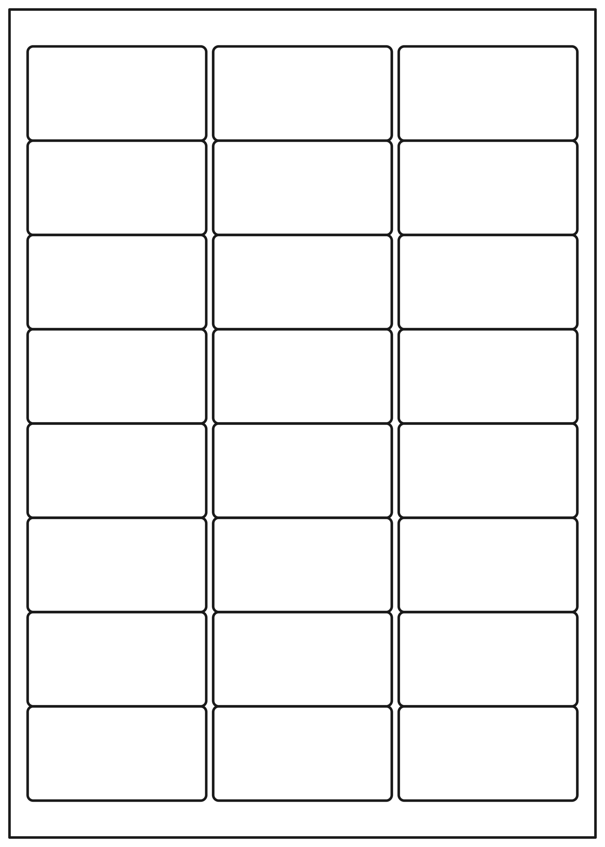 Allmark A4 Laser Border 24UP 64x33.8mm Matt White Permanent, 100 Sheets Per Box/8 Boxes Per Carton