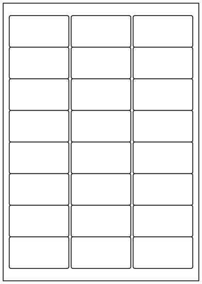 Allmark A4 Laser Border 24UP 64x33.8mm Matt White Permanent, 100 Sheets Per Box/8 Boxes Per Carton
