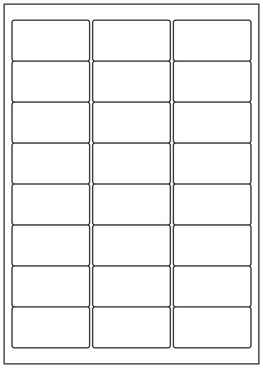 Allmark A4 Laser Border 24UP 64x33.8mm Matt White Permanent, 100 Sheets Per Box/8 Boxes Per Carton