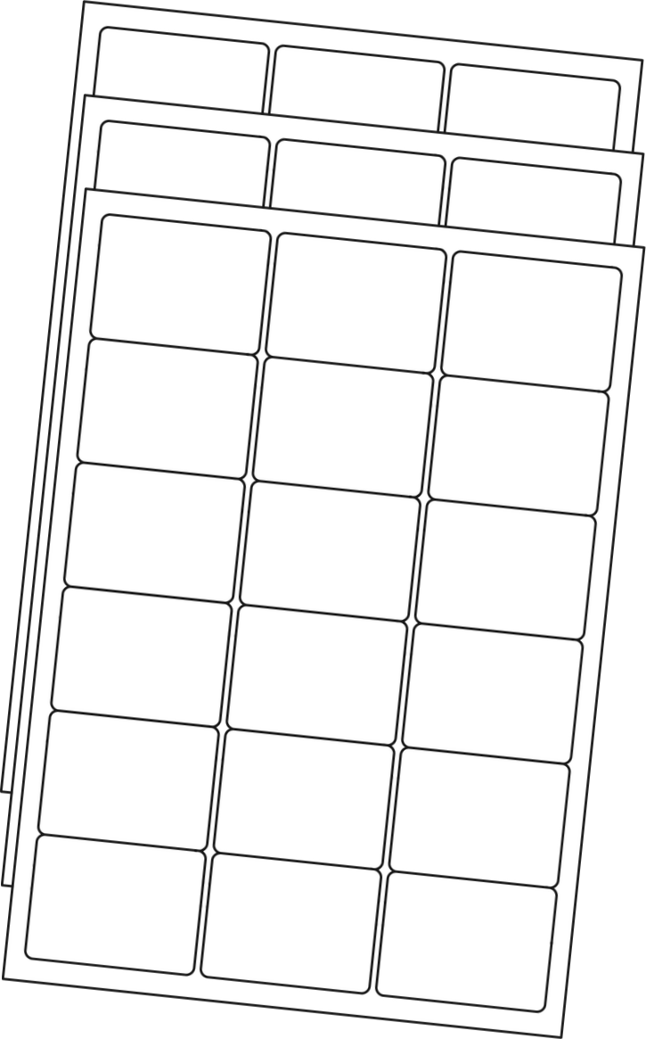 Allmark A4 Laser Border 18UP 63.5x46.6mm Matt White Permanent, 100 Sheets Per Box/8 Boxes Per Carton — Carton (8 boxes)