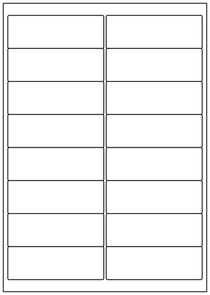 Allmark A4 Laser Border 16UP 99.1x34mm Matt White Permanent, 100 Sheets Per Box/8 Boxes Per Carton