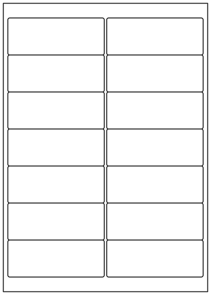 Allmark A4 Laser Border14UP 99.1x38.1mm Matt White Permanent, 100 Sheets Per Box/8 Boxes Per Carton