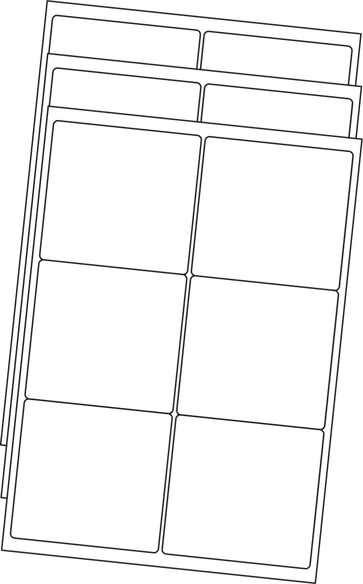 Allmark A4 Laser Border 6UP 99.1x93.1mm Matt White Permanent, 100 Sheets Per Box/8 Boxes Per Carton — Carton (8 boxes)
