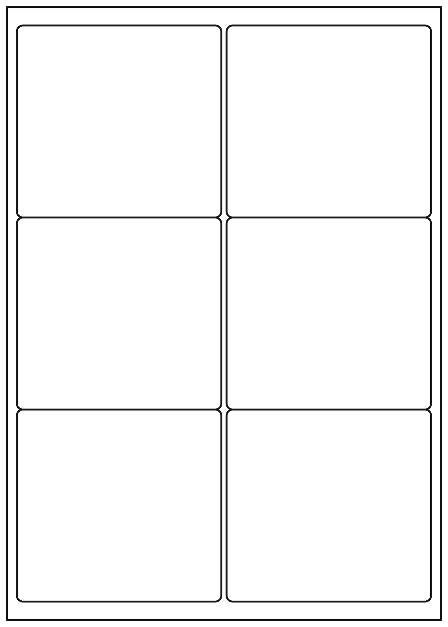 Allmark A4 Laser Border 6UP 99.1x93.1mm Matt White Permanent, 100 Sheets Per Box/8 Boxes Per Carton