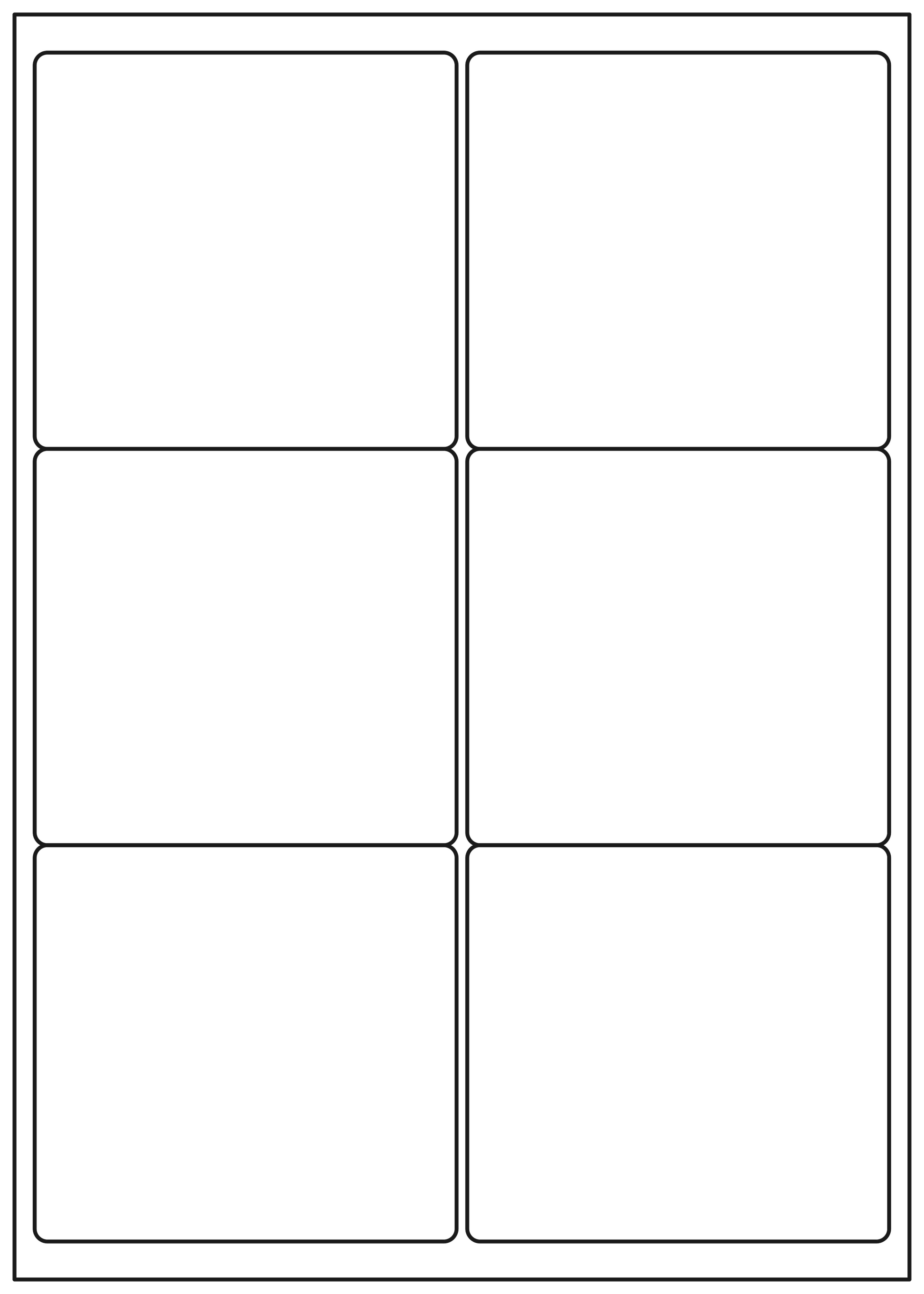 Allmark A4 Laser Border 6UP 99.1x93.1mm Matt White Permanent, 100 Sheets Per Box/8 Boxes Per Carton