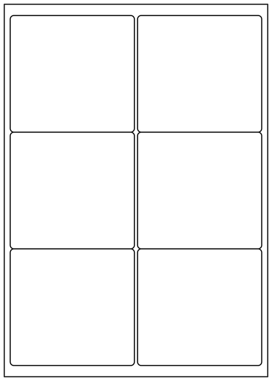 Allmark A4 Laser Border 6UP 99.1x93.1mm Matt White Permanent, 100 Sheets Per Box/8 Boxes Per Carton