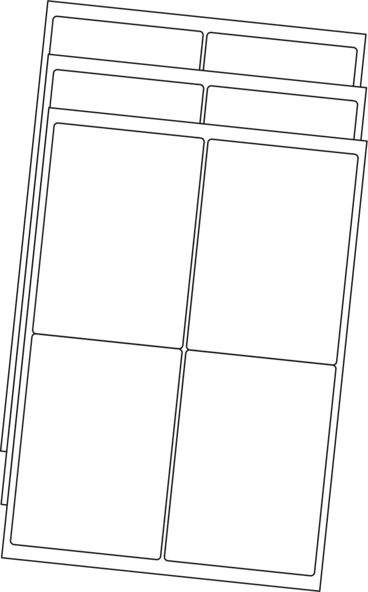 Allmark A4 Laser Border 4UP 99.1x139mm Matt White Permanent, 100 Sheets Per Box/8 Boxes Per Carton — Carton (8 boxes)